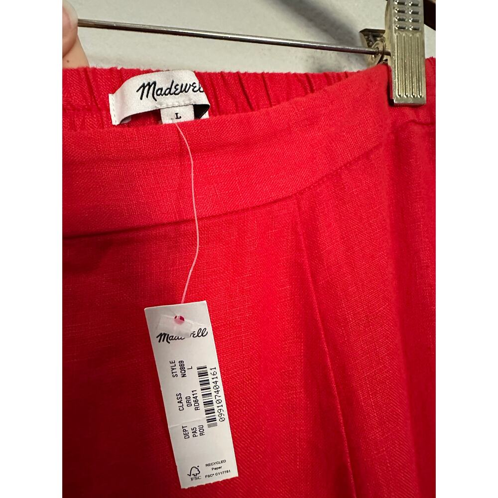 Madewell Collumn Red Linen Skirt size Large  NWT - Picture 7 of 10
